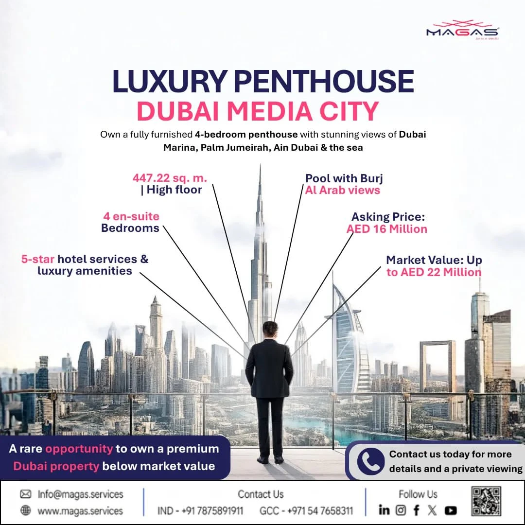 Luxury 4-Bedroom Penthouse for Sale – Dubai Media City